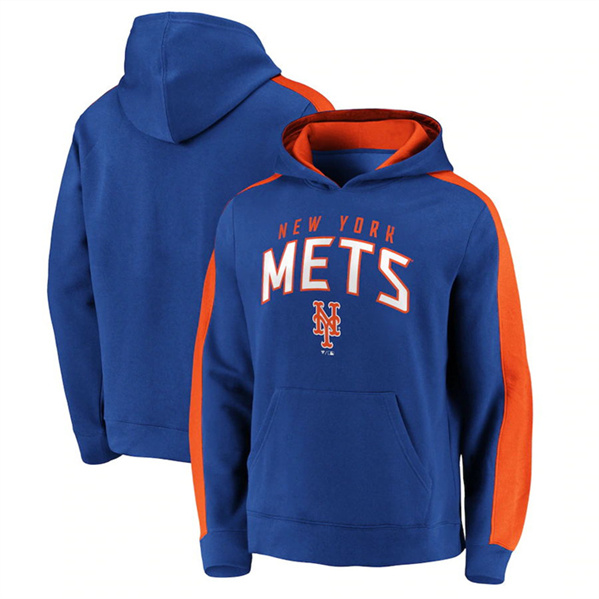 Men's New York Mets Royal Game Time Arch Pullover Hoodie